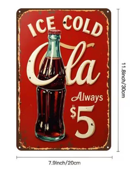 Coca-Cola Insegne: Schild Vintage Ice Cold Cola – Nuovo e nell'imballaggio originale da Gerlafingen venduto da Tsuru 1