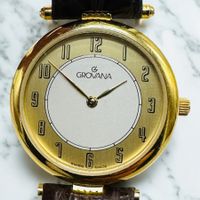 Montre quartz swiss made GROVANA plaquée or, vintage unisexe