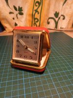 Reisewecker Stanza Quartz rot goldfarben gebrauchter Zustand