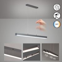 LED Pendelleuchte, Grau, 119 cm x 13 cm