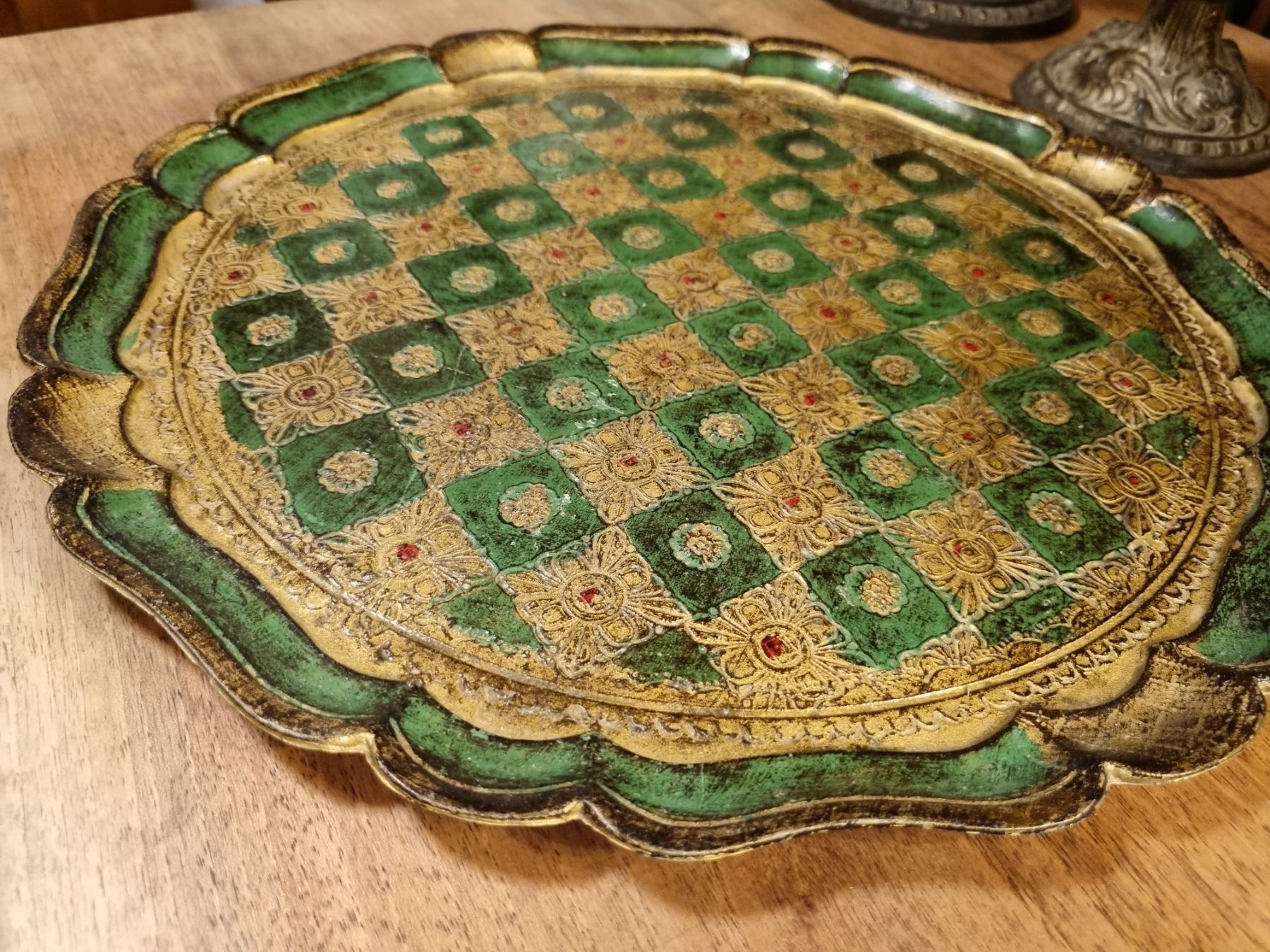 Piatti di portata: Vintage Florentiner Tablett Made in Italy rund – Usato da Scharnachtal venduto da devin03 1