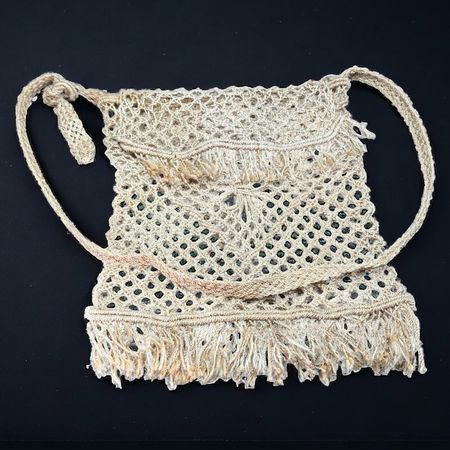 Sac à main au crochet bohème macramé beige