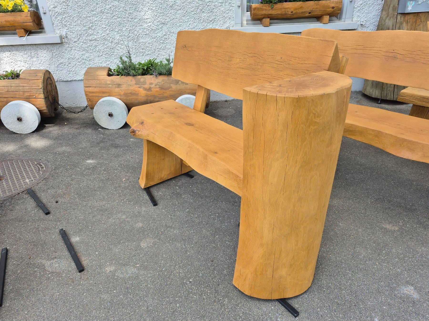 Panchine: Eichenbank mit Ablage – Usato da Bischofszell venduto da portmann_unikate 1
