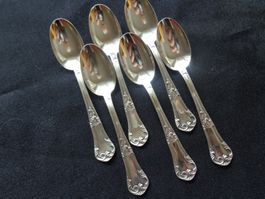 * 6 X TRES JOLIE CUILLERES A MOKA ARGENT 800 COMME NEUF
