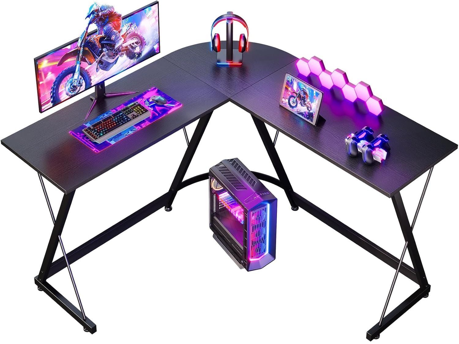 Schreibtische: Bürotisch schwarz, Schreibtisch 120x120x77cm, Computertisch – Neu und originalverpackt aus Zürich von MueDes