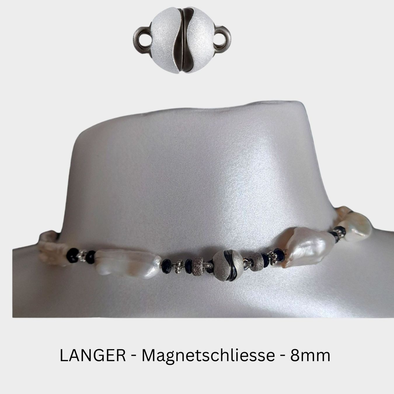 Onyx Catenine: Keshiperlen - lange Kette - 96cm - Perlen-Collier - Silber – Nuovo e nell'imballaggio originale da Lütisburg venduto da Emarra 6