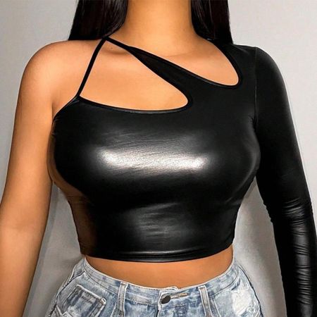 Women's Black Crop-top