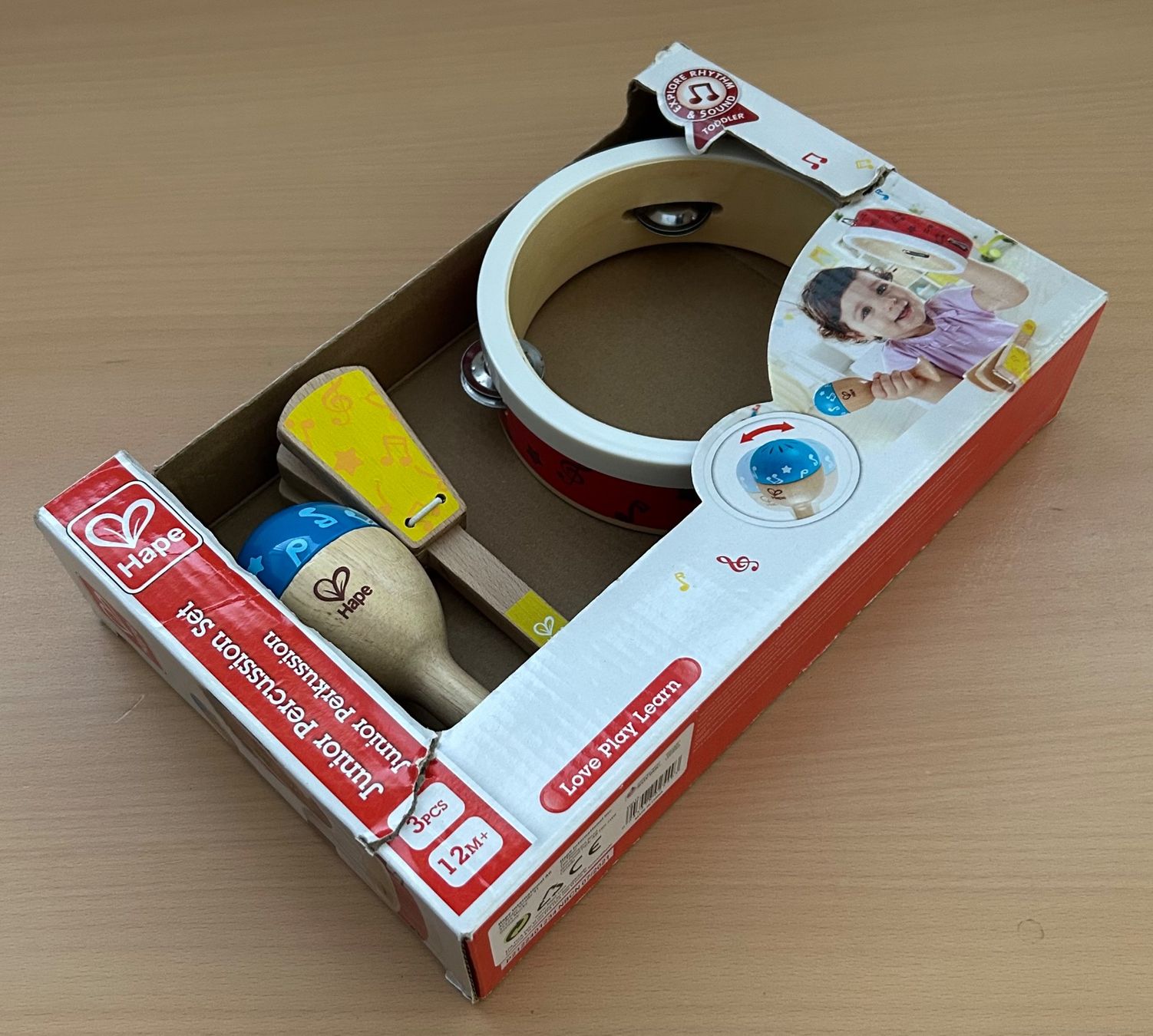 Hape Giocattoli: Kleinkinder Musik: Schellenkranz - Rassel - Kastagnette – Usato da Ittigen venduto da labrador35 6