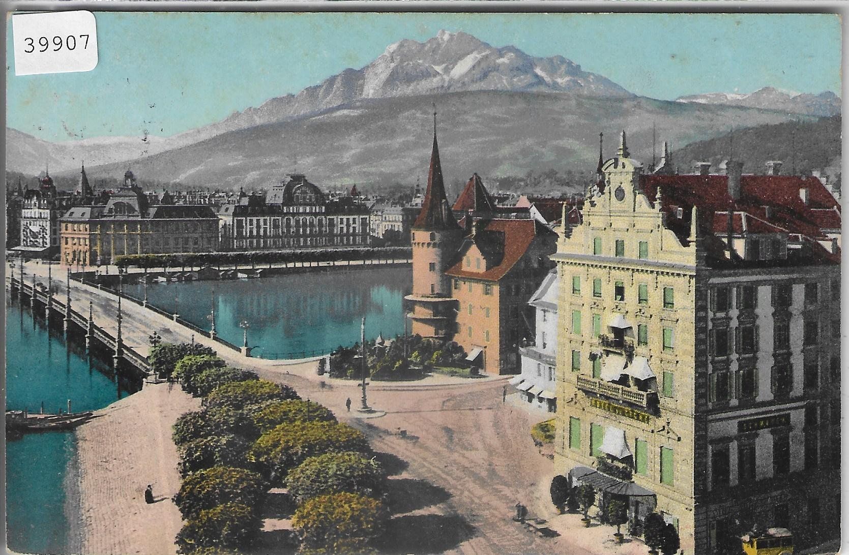 Cartoline postali: Luzern - Hotel Schwanen - Litho – Usato da Ettingen venduto da Kartenplanet