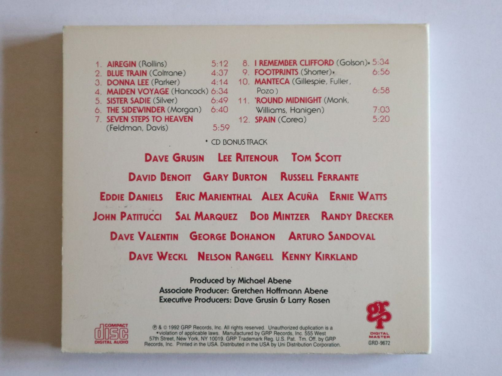 CD: CD GPR All Star Big Band 10th Anniversary – Usato da Eschenbach SG venduto da Astalavista 1