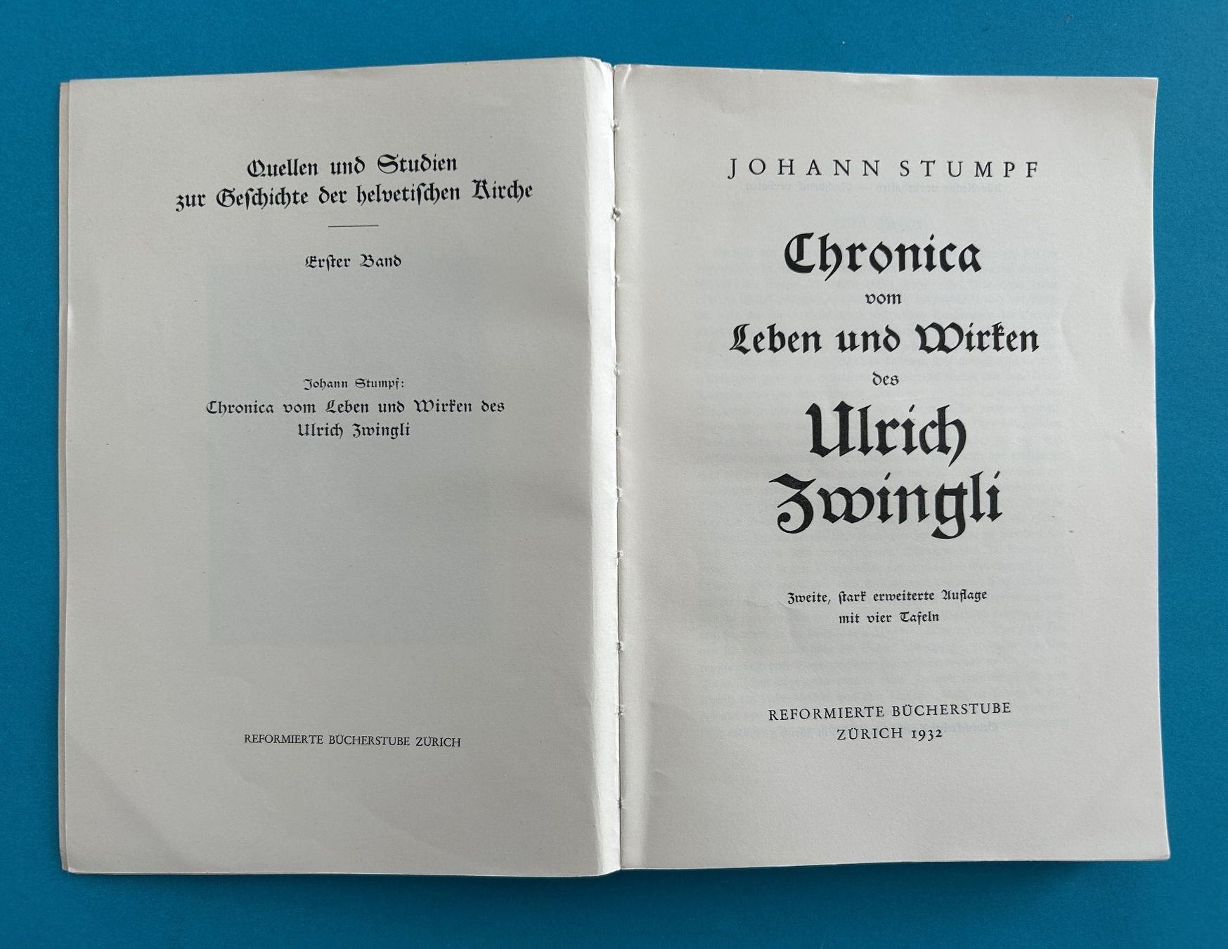 Libri: J.STUMPF: CHRONICA ZWINGLI – Usato da Zürich venduto da Domus09 1