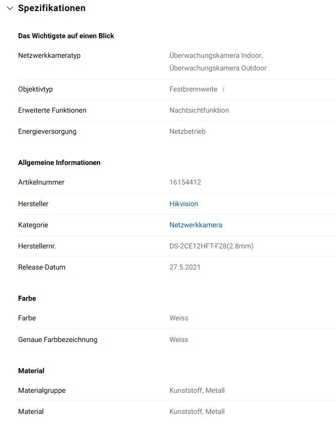 Hikvision Webcam: Hikvision 300512261 Netzwerkkamera – Nuovo e nell'imballaggio originale da Romanshorn venduto da pko_868g 2