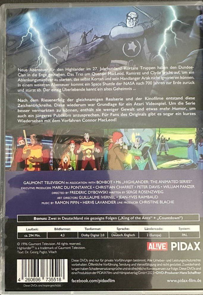 Tutti i DVDs: Highlander - Staffel 1 bis 3 - Komplette Serie – Usato da Beringen venduto da Mantafisch1 2