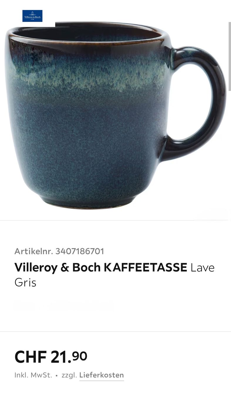Villeroy & Boch Tazze: 6 Villeroy & Boch Kaffeetassen NEU  – Nuovo e nell'imballaggio originale da Widnau venduto da Schurlibua 5