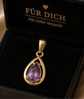 Kettenanhänger Anhänger Tropfen 333 Gold mit Amethyst