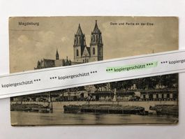 Magdeburg Dom und Elbe, 24.4.1917 AK