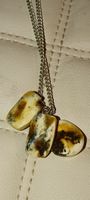 Milky Amber little stones on Silver chain