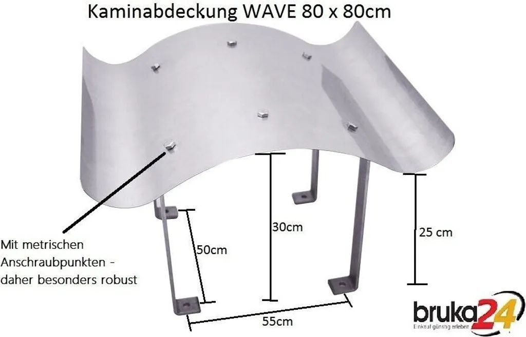 Tische: Edelstahl Schornsteinabdeckung 80x80cm – Neu und originalverpackt aus Bottighofen von zaap 2