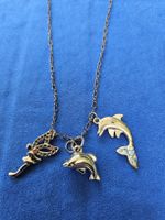 Kette mit 2 Delfinen- und einem Elfen-Anhänger