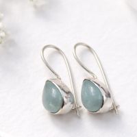 Aquamarin Ohrhänger Paar Silber 925 Ohrringe Paar  hv