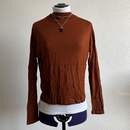 Mango Suit Long Sleeve Top Brown Size S