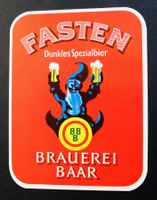 Brauerei BAAR Baarer Bier FASTEN 1 Etikette Bierflasche