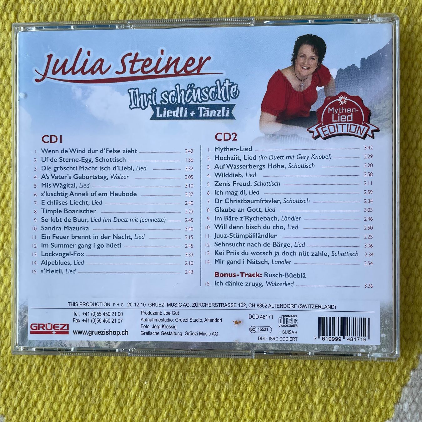 CD: JULIA STEINER-2CD IHRI SCHÖNSCHTE LIEDLI+TÄNZLI – Usato da Rorschacherberg venduto da CD-Roli 1
