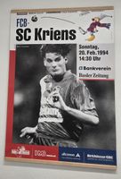 Fussball Plakat FCB gegen SC Kriens vom 20. Februar 1994