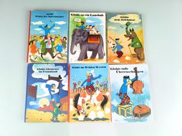 6 Globi-Bücher Sammler-Lot: 5x 1. Auflage (2x unbemalt!)