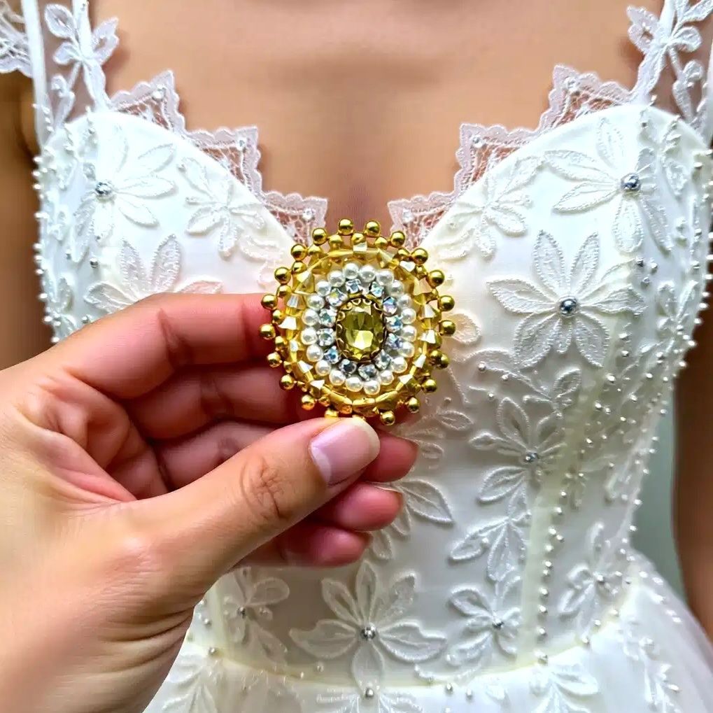 Broschen & Nadeln: Luxus Royal Brosche | Handgemachte Brosche | Brautschmuck – Neu und originalverpackt aus Vals von ABA-Atelier 3