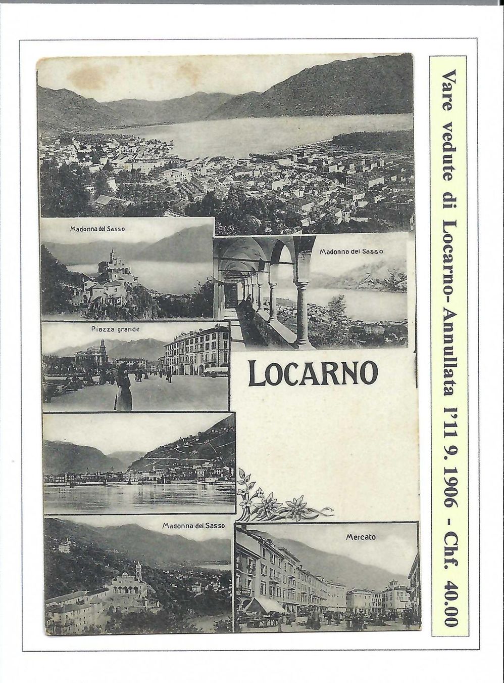 Cartoline postali: 1906, LOCARNO, LEPORELLO, MULTIVEDUTE – Usato da Pura venduto da ulisse1957