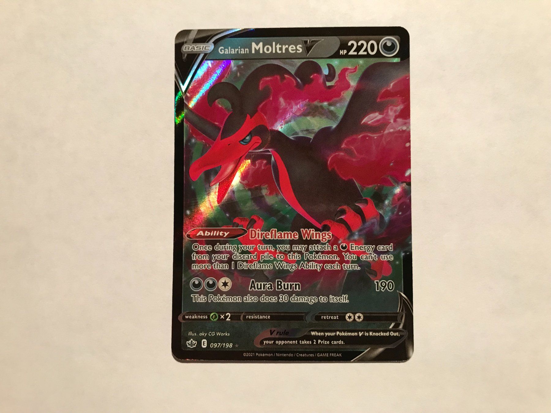 Pokémon Sammelbilder & Trading cards: Galarian Moltres V Chilling Reign EN – Gebraucht aus Hagendorn von Pokecollectorch 1