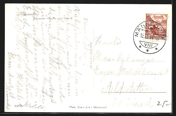 Cartoline postali: Männedorf, Ebenezer Kapelle und Bethel – Usato da Berlin venduto da bartko-reher 1