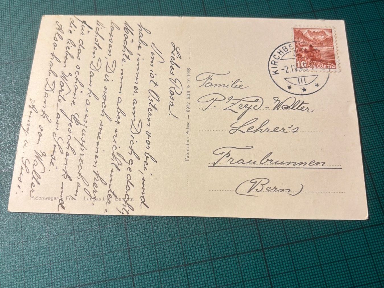 Ansichtskarten: AK TRUB i.E. 1945. – Gebraucht aus Utzenstorf von Rose0303 2