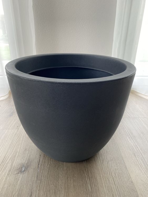 OSAKA Blumentopf Rund – Grau, 30 Cm, Mit Wasserspeicher, Made In France