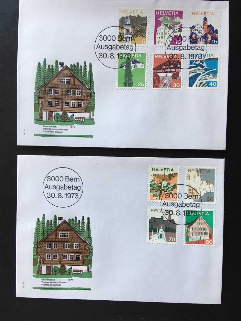 Alle Briefmarken: 1973-75 Landschaftsbilder – Gebraucht aus Nesslau von andi_hon 1