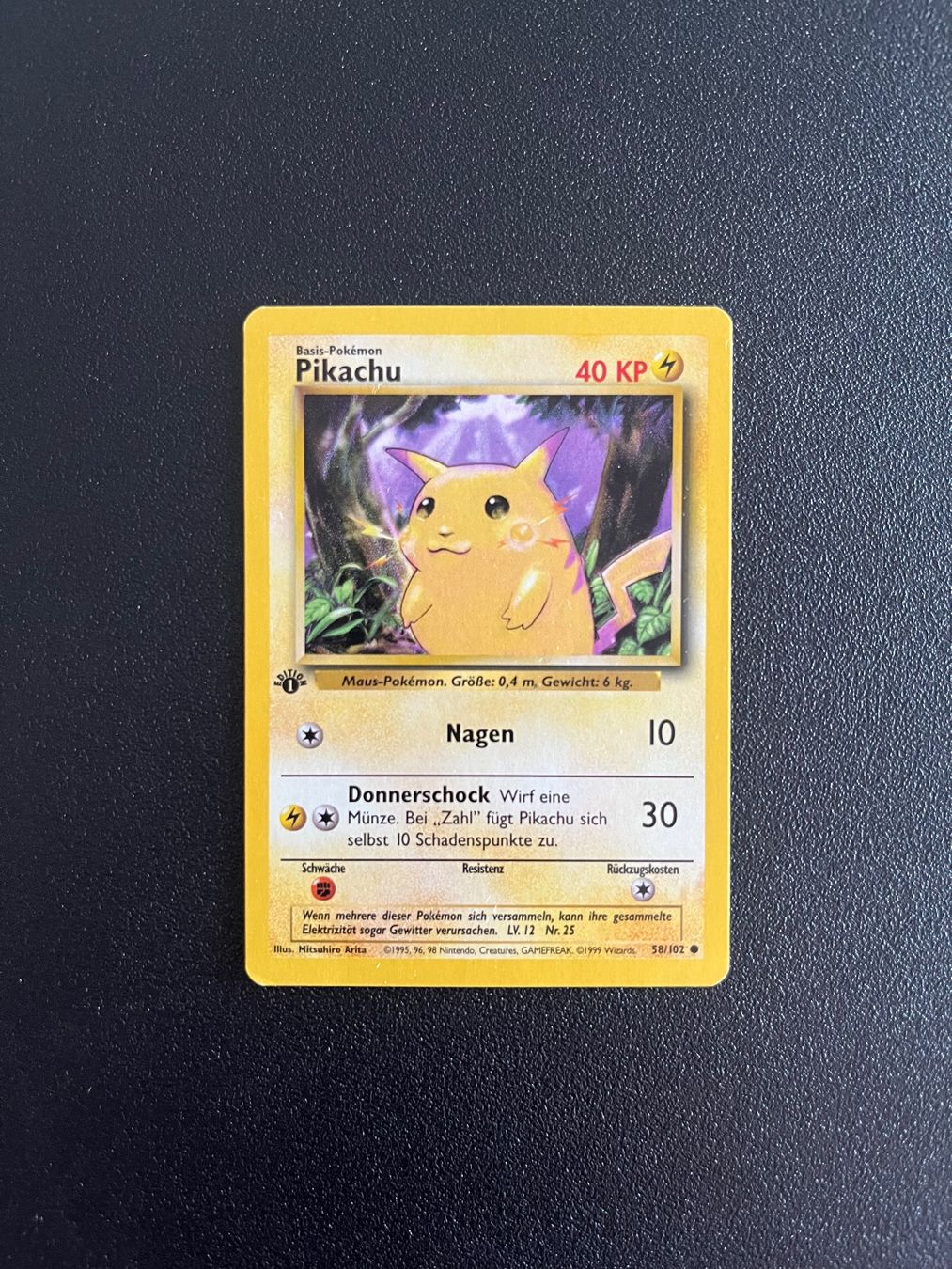 Pokémon Carte collezionabili: Pokémon Pikachu 1. Edition 58/102 – Usato da Seuzach venduto da provenzano18