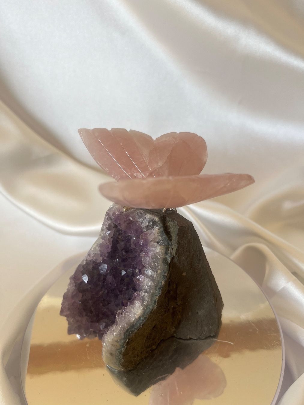 Minéraux & Lithothérapie: Schmetterling Rosenquarz auf Amethyst – Neuf avec emballage d'origine à Zürich par unique2010 2
