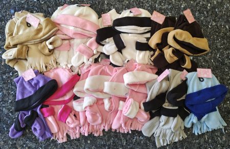 restposten 17X Kinder baby Winter Set Mütze Schal Handschuhe