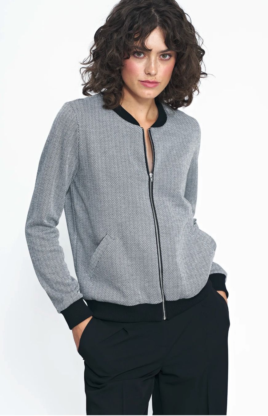 Giacche: Coole Strickjacke im Bomberstil, grau, neu, Grösse 36 – Nuovo e nell'imballaggio originale da Romanshorn venduto da Amorubi