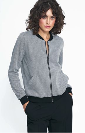Coole Strickjacke im Bomberstil, grau, neu, Grösse 36