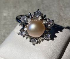 Süsser Silber Ring - Süsswasserperle 56.5 - Schneeflocke ❄️