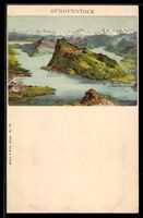Litho Bürgenstock, Panorama mit Luzern,