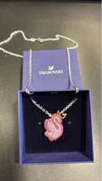 Swarovski Kette Swan mit Krone 👑 Rosa glitzernd TOP Zustand