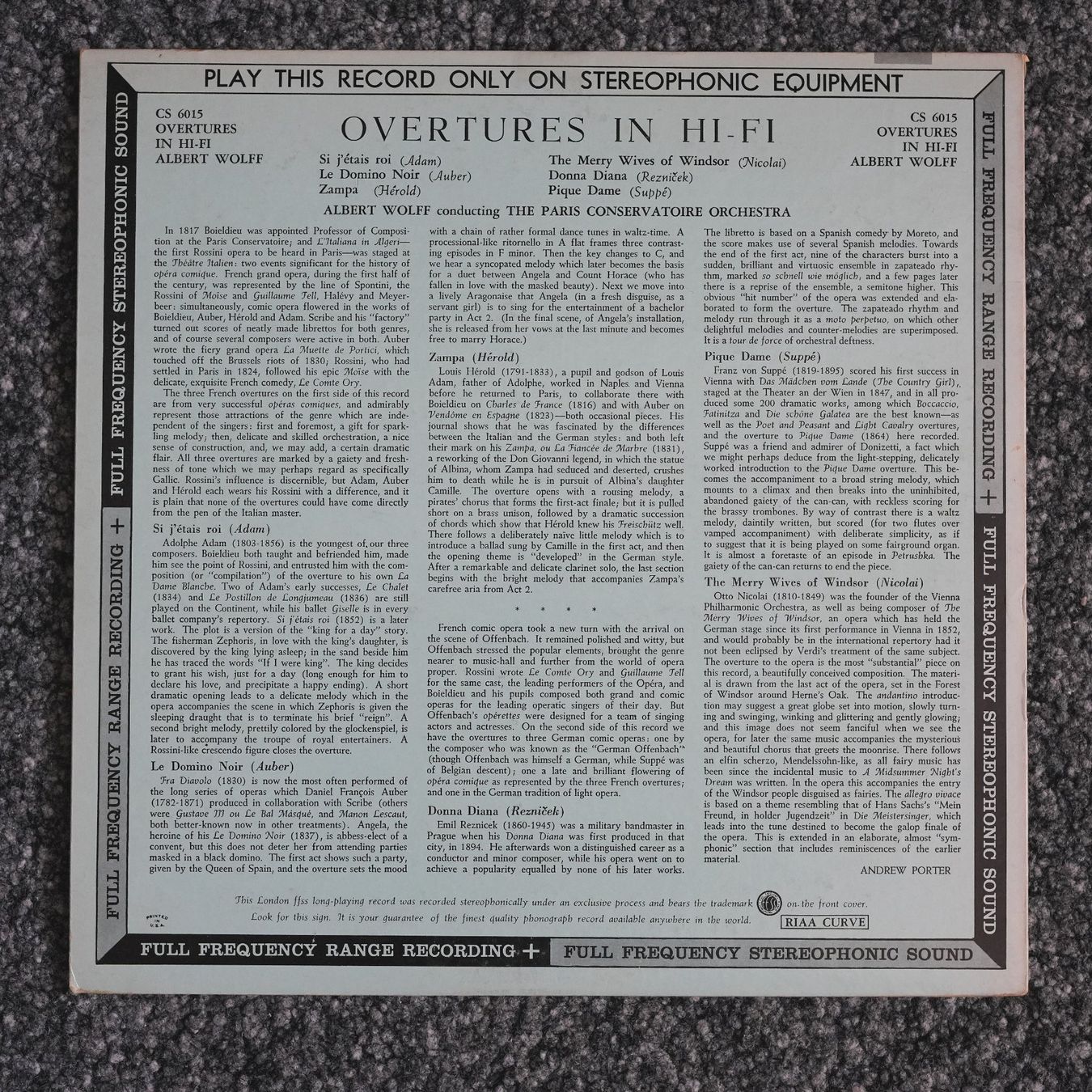 Dischi in vinile: London CS 6015 / Overtures In Hi-Fi – Usato da Brunnen venduto da Techfreak1 1