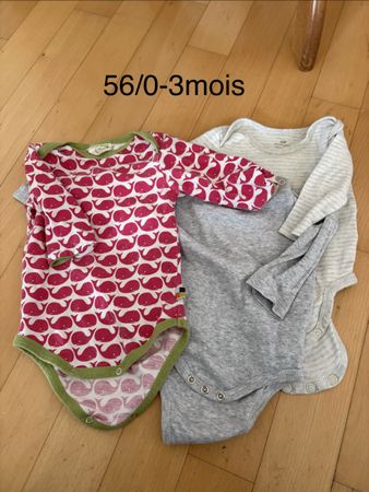 Lot de 11 bodies longues manches 0-3 mois