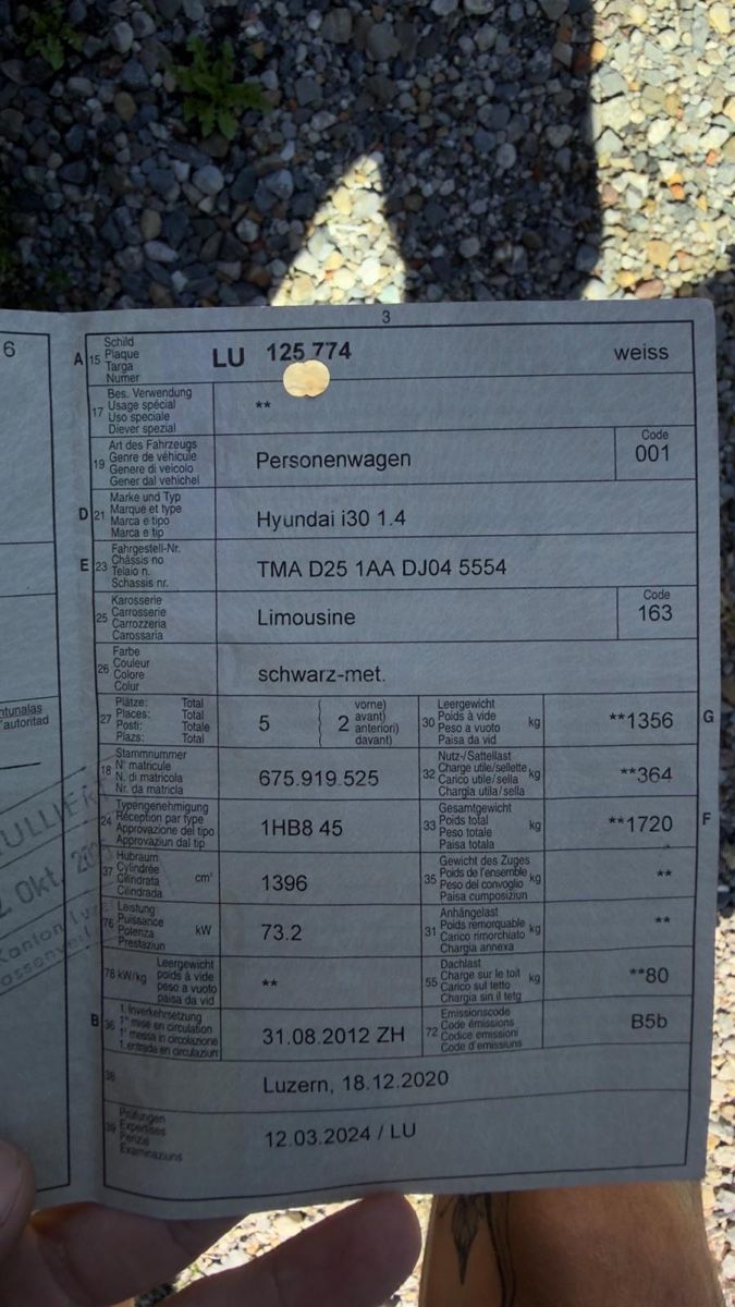 Hyundai Automobili: Hyundai I30 – Difettoso da Wetzikon ZH venduto da HD2004 8