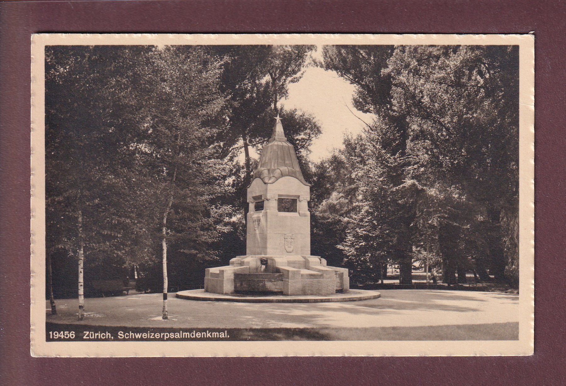 Ansichtskarten: ZÜRICH - Schweizerpsalmdenkmal - 1917 – Gebraucht aus Pully von nicecards