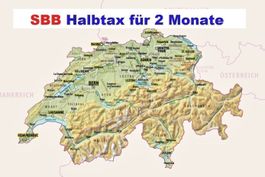 Gutschein SBB 2Monate Halbtax-Abo Halbtax 33Fr für Skiferien