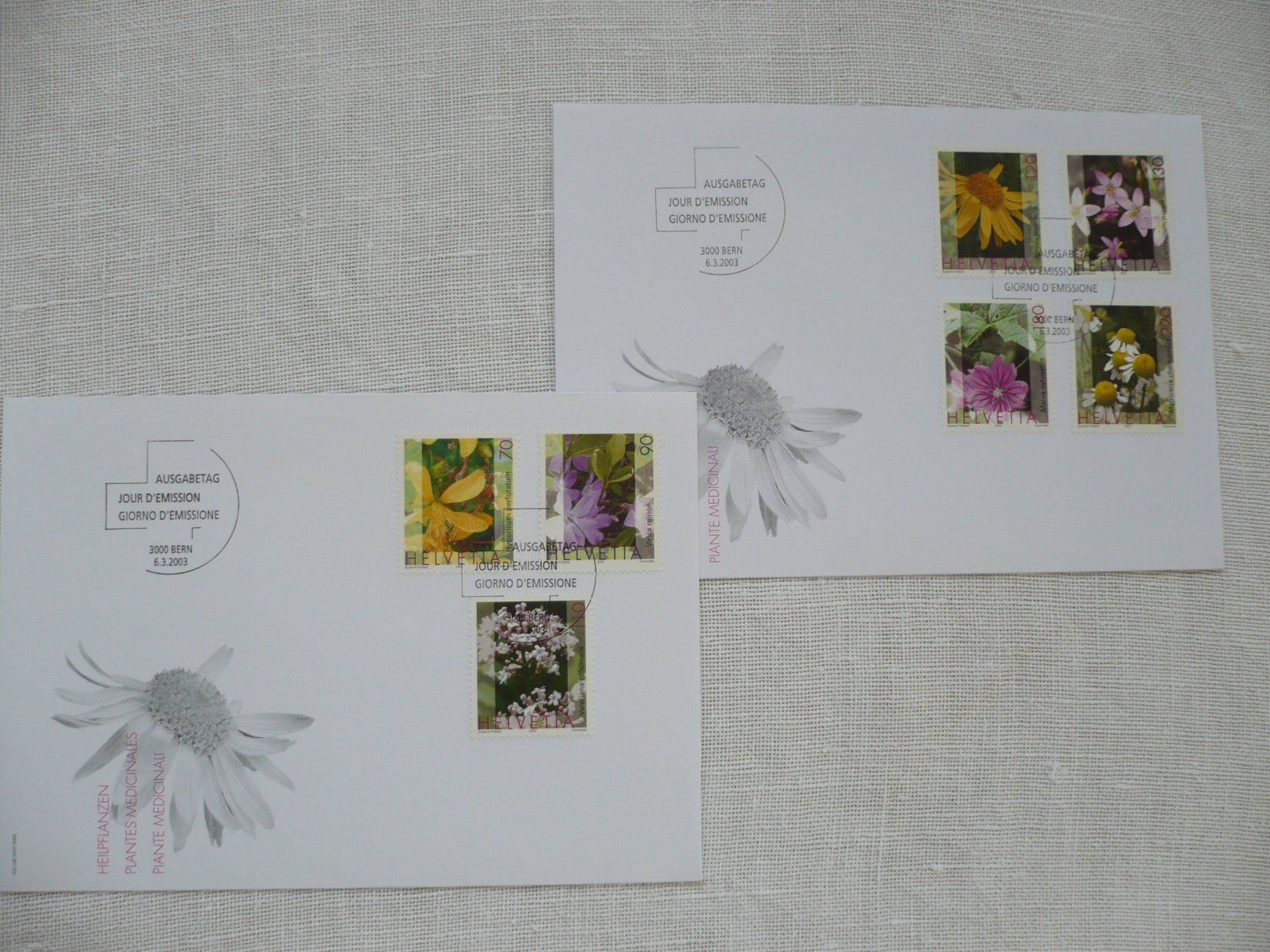 Alle Briefmarken: 2003 2 FDC SBK 1073 - 1079 – Gebraucht aus Zürich von saltandpepper008